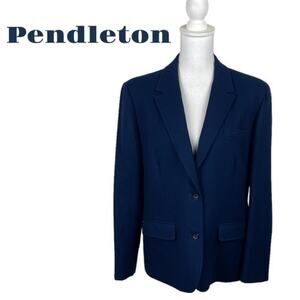 Pendleton Pure Virgin Wool Navy Dark Academia Prep Blazer NWOT Size M